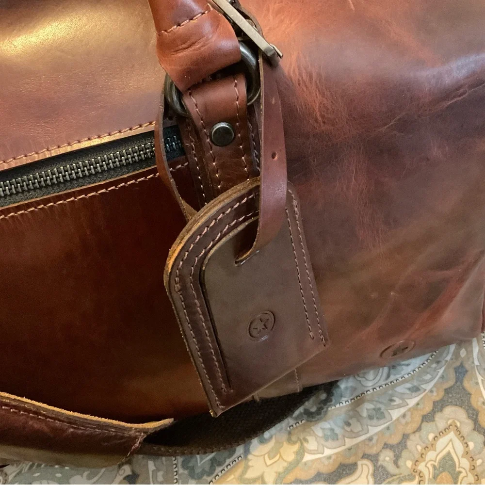 New Aaron Leather Goods Travel Duffle Bag and Toiletry bag